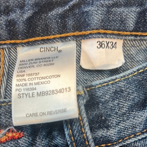 Cinch Men's White Label Mid Rise Relaxed Fit Straight Leg Jean 36x34 - Picture 5 of 10